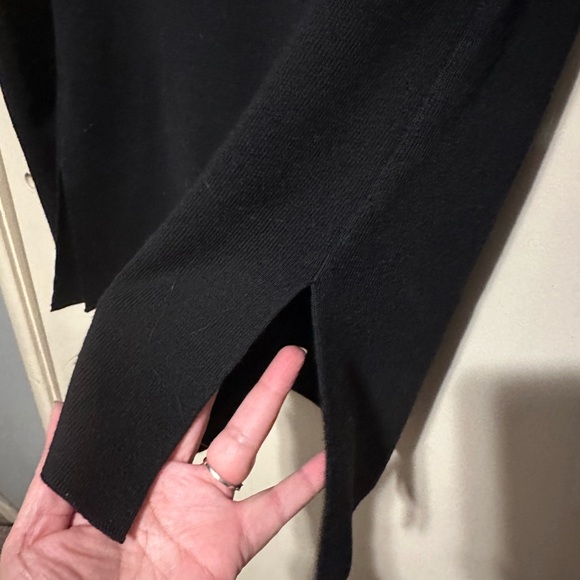 Dana Buchman Black Wool Turtleneck Sweater with Rabbit Fur Trim- size M EUC - Picture 5 of 7